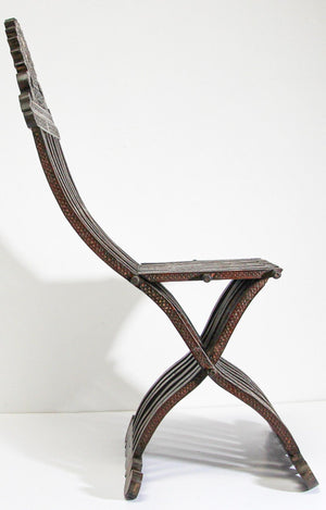 Middle Eastern 19th Century Inlaid Moorish Folding Chair