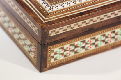 1940s Antique Fine Micro Mosaic Moorish Inlaid Decorative Box