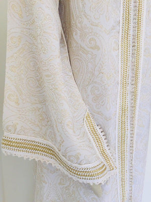 Moroccan White Kaftan Maxi Dress Caftan Size Large