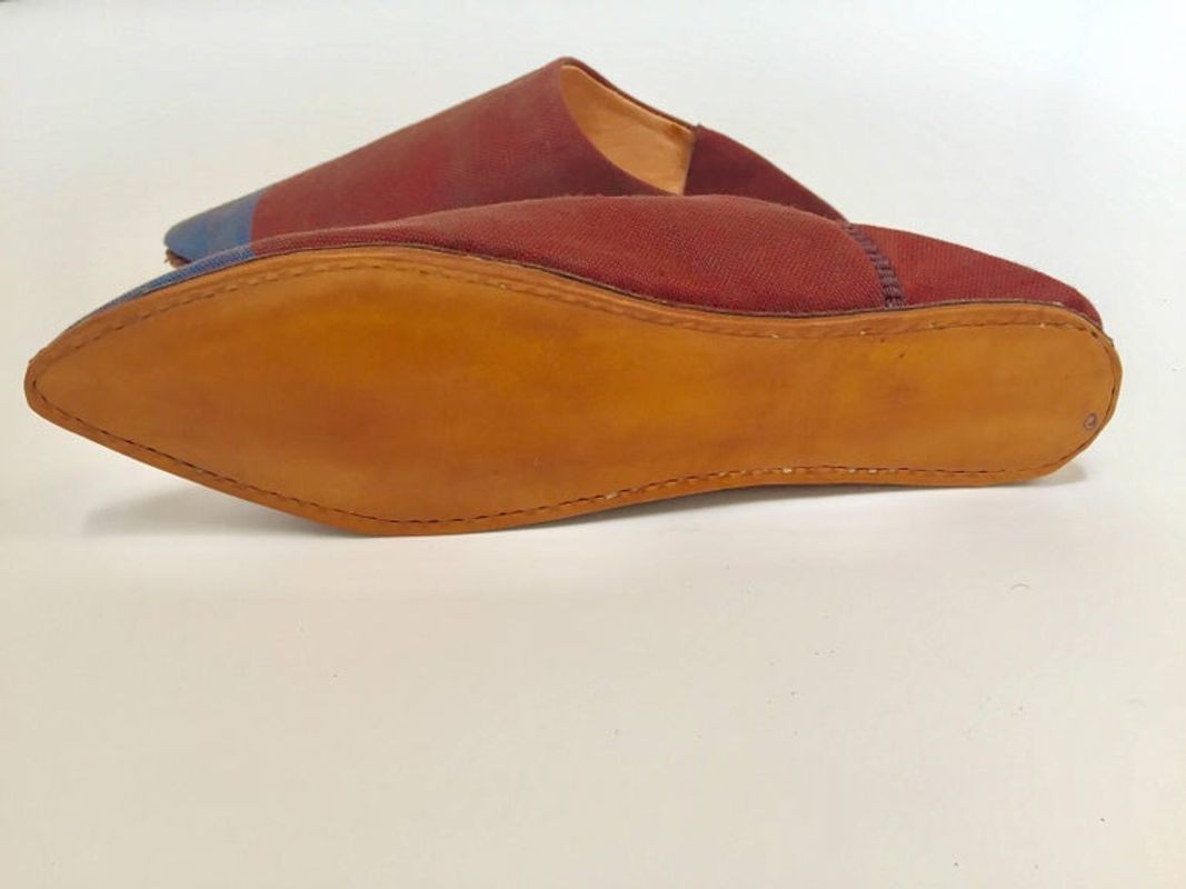 Moroccan Silk Slippers Burgundy