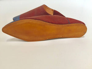 Moroccan Silk Slippers Burgundy