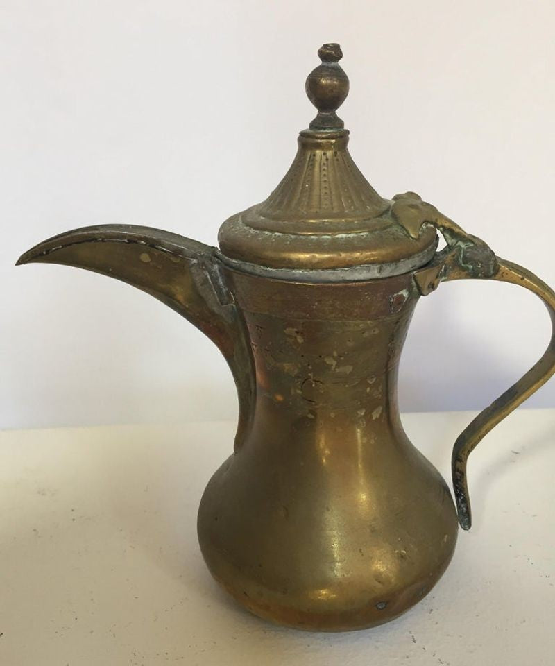 Middle Eastern Dallah Arabic Copper and Brass Coffee Pot