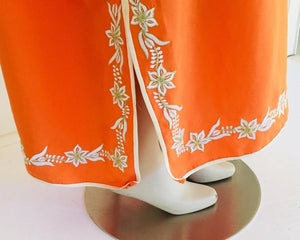 Moroccan Orange Kaftan Maxi Dress Caftan
