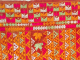 Phulkari Bawan Bagh Wedding Shawl, Silk Embroidery on Cotton, Punjab India