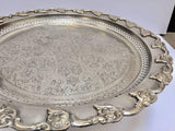 Moroccan Polished Round Footed Silvered Tray Table