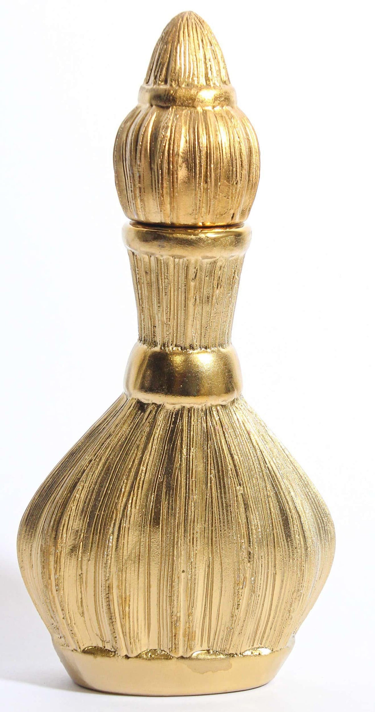 Moorish Bohemian Decorative Gilt Porcelain Flask with Lid