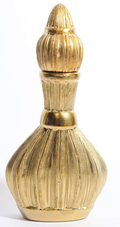 Moorish Bohemian Decorative Gilt Porcelain Flask with Lid