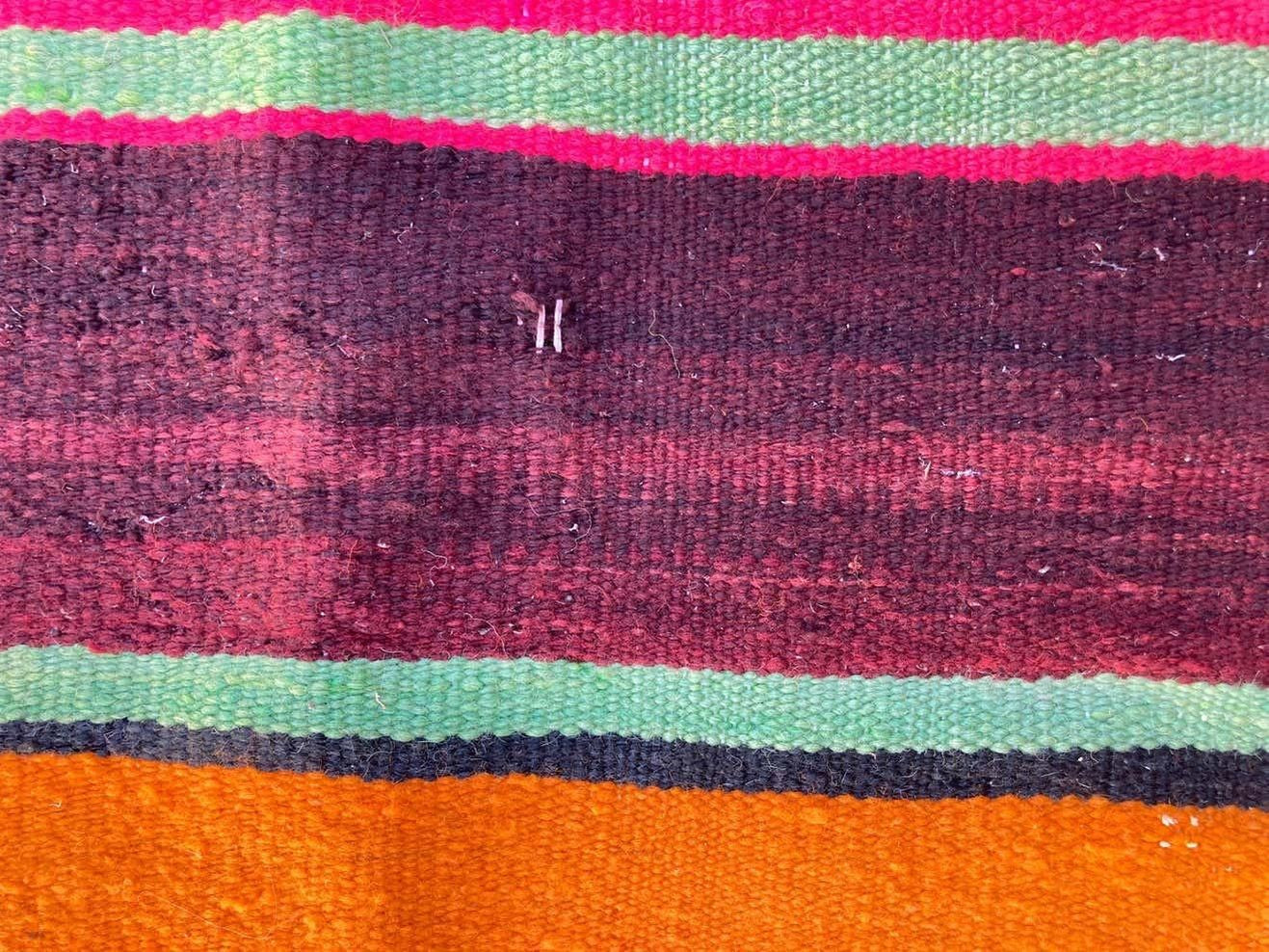 1960s Moroccan Vintage Flat-Weave Berber Rug