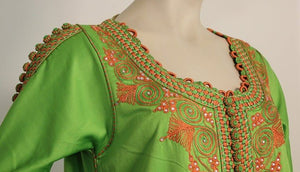 Moroccan Kaftan in Kelly Green