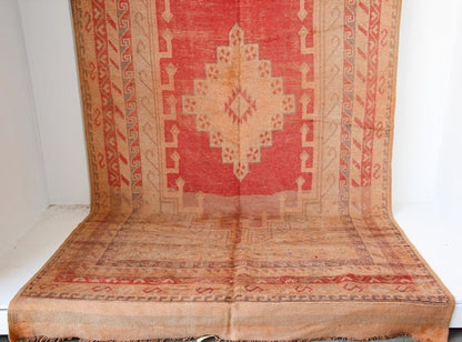 Vintage Moroccan Berber Tribal Rug, Handwoven Wool & Goat Hair, 1960s