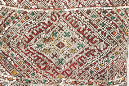 1950s Authentic Moroccan African Tuareg Wedding Runner Rug 15.5 ft long