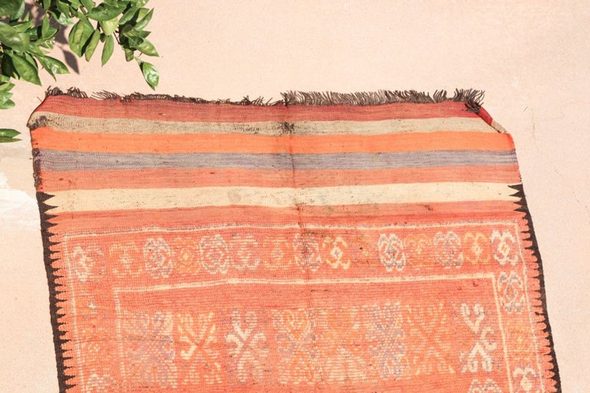 Vintage Moroccan Berber Tribal Wool Rug, 1960s, 6 x 11 Ft