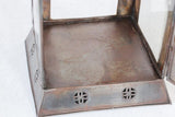 Moroccan Moorish Square Tole and Clear Glass Candle Lantern