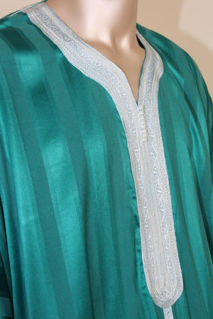 Moroccan Vintage Gentleman Emerald Green Caftan