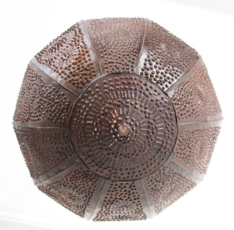 Handcrafted Moroccan Metal Orb Pendant, North Africa