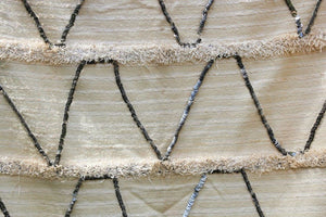 Vintage Tribal Moroccan Textile Handcrafted Wedding Blanket Throw with Sequins