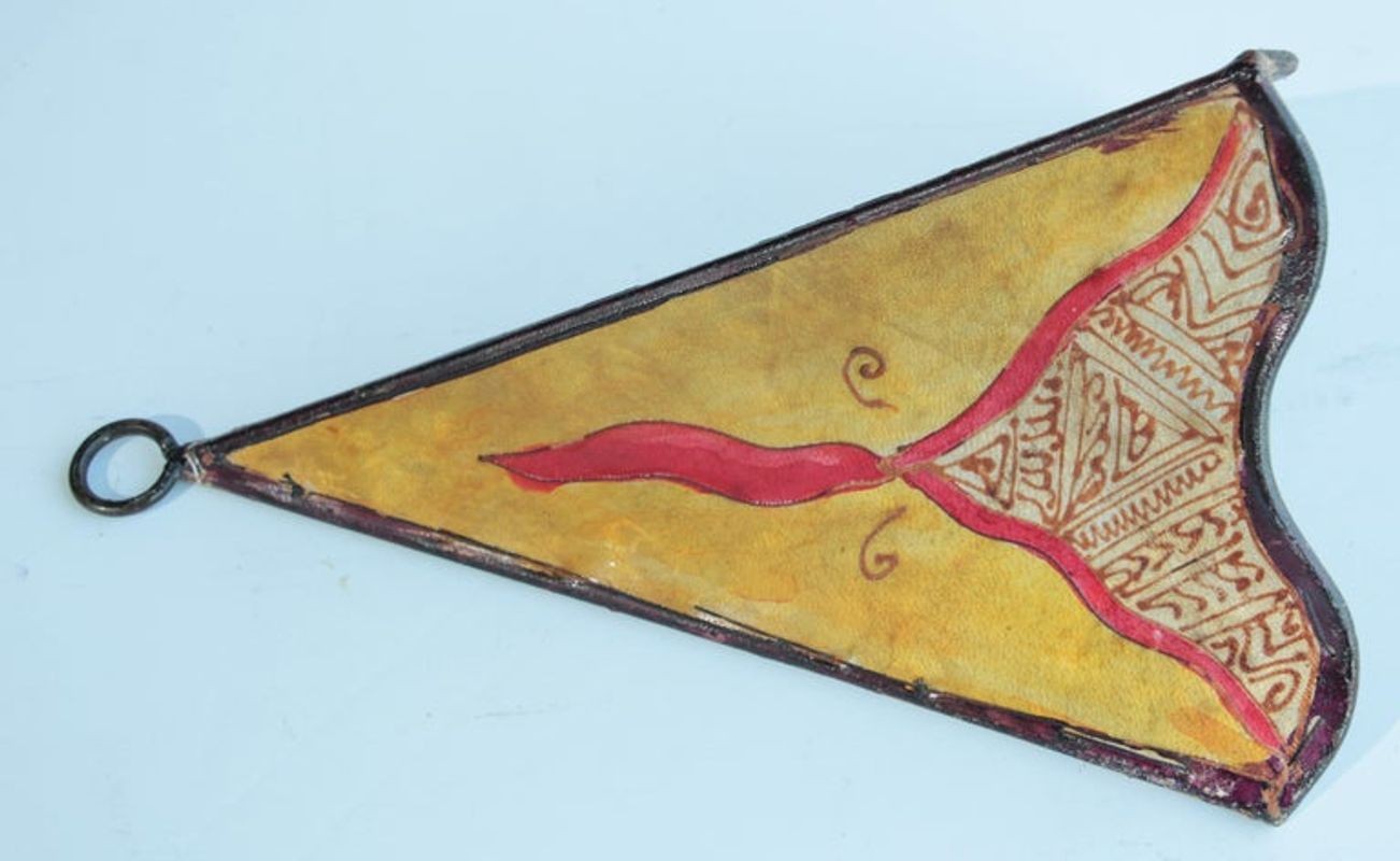 Vintage North African Art Wall Sconce Parchment