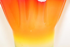 Murano Orange Footed Vase Freeform Handkerchief Art Glass