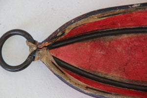 Tribal Art African Parchment Wall Sconce Red