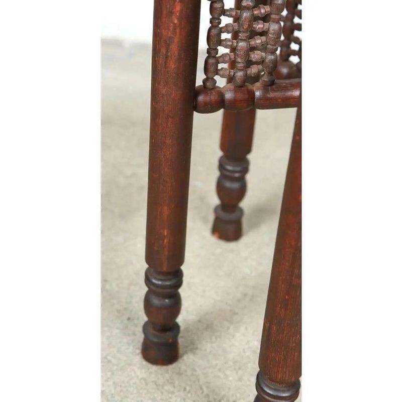 Turkish Tin Copper Tray Table on Wooden Folding Stand