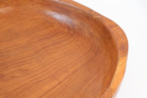 Large Vintage Hand Hewn Organic Teak Burl Bowl