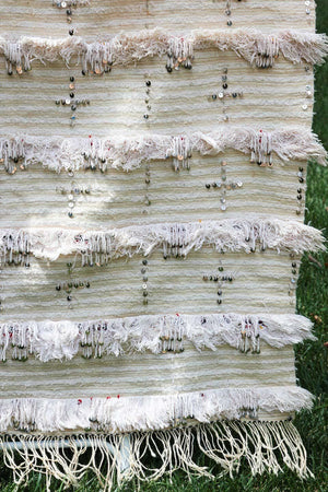 Tribal Moroccan Handcrafted Wedding Blanket Throw with Sequins 8