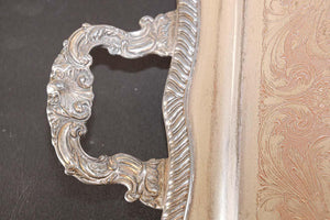 Vintage Large Silver Plate Tray George IV English Style