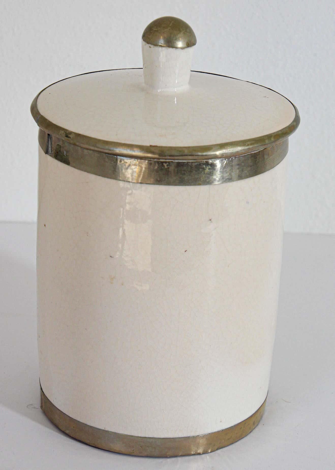 Vintage Moroccan Ceramic Urn with Lid