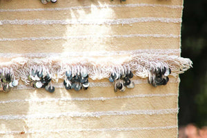 Vintage Tribal Moroccan Handcrafted Wedding Sequined Blanket Throw