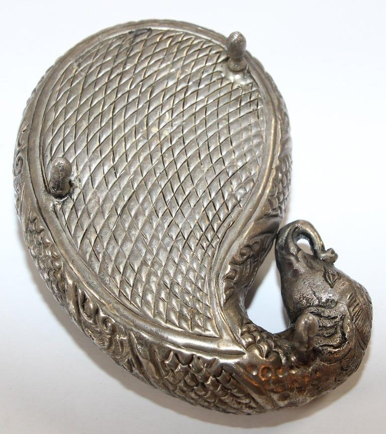 Mughal Indian Raj Style Elephant Shape Silver Ashtray