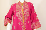 Vintage Moroccan Caftan Hot Pink with Gold, 1970's