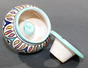 Moroccan Hand Painted Vintage Ceramic Astray from Fez