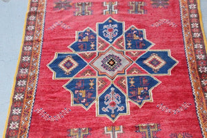 1960s Moroccan Vintage Hand-Woven Berber Rug