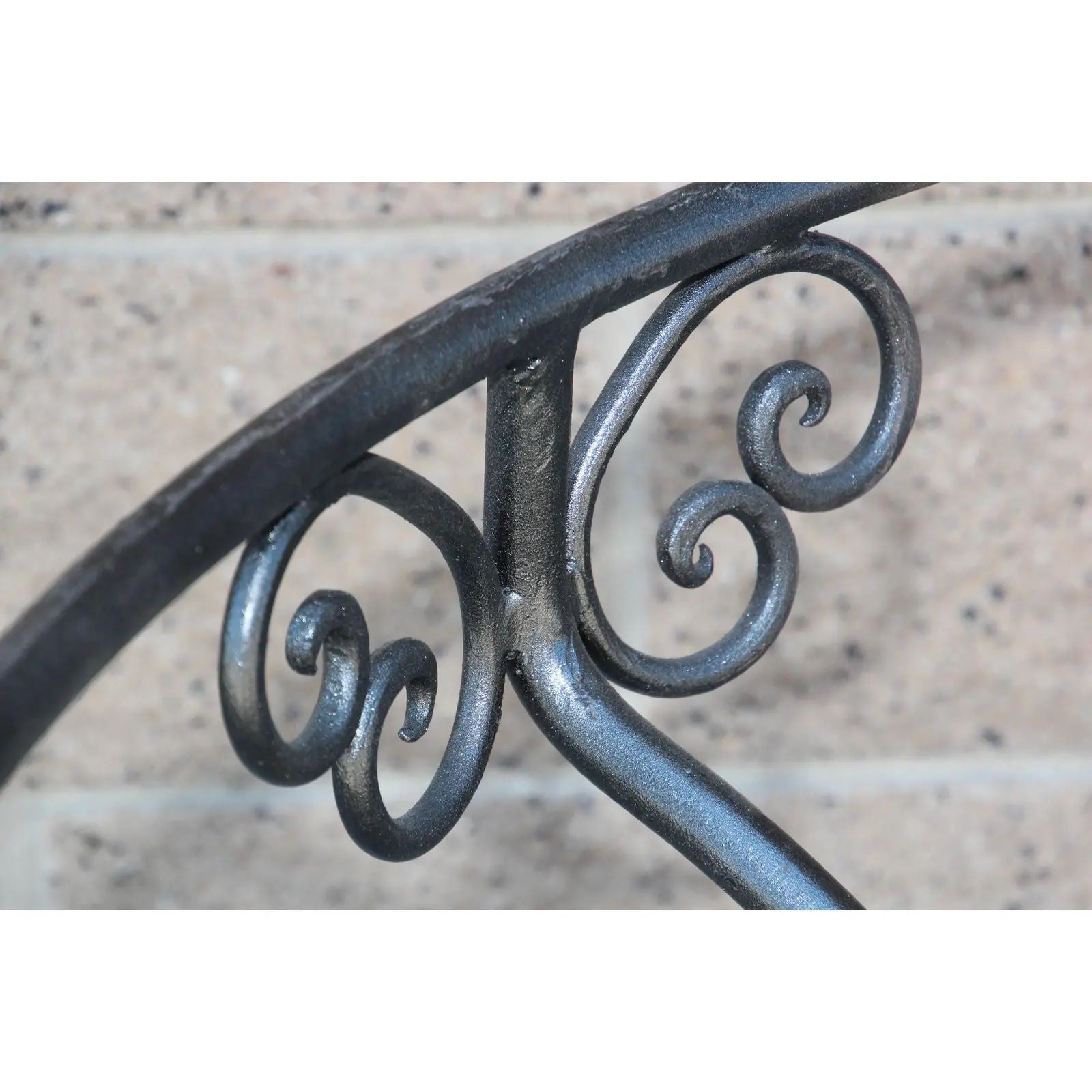 Moroccan Outdoor Round Mosaic Tile Dining Table on Iron Base 47 in.