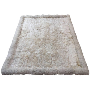 Vintage New Zealand Ivory Sheepskin Patchwork Rug or Bed Throw, 1970s