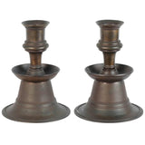 Massive Pair of Ottoman Empire Cast Bronze Candleholders