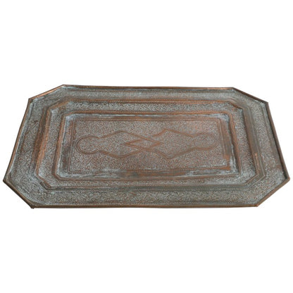 Middle Eastern Octagonal Persian Copper Tray Charger