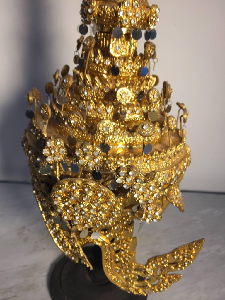 Gilt Thai Ceremonial Headdress, Hand-Crafted Folk Art, 20th Century