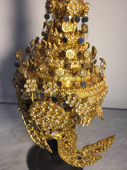 Gilt Thai Ceremonial Headdress, Hand-Crafted Folk Art, 20th Century