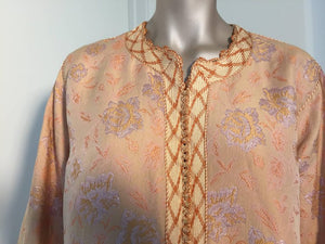 Vintage Moroccan Brocade Designer Caftan Maxi Dress Gown Kaftan Size L