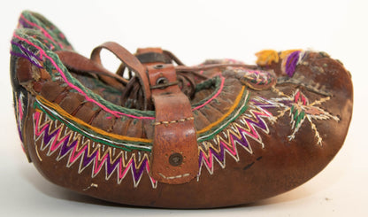 Antique Charogh Ethnic Shoes, Handcrafted Leather, Turkey, Circa 1900
