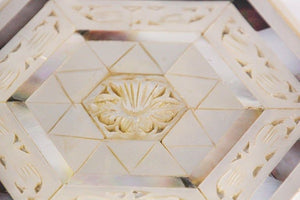 Handcrafted White Mother of Pearl Inlaid Moorish Octagonal Box