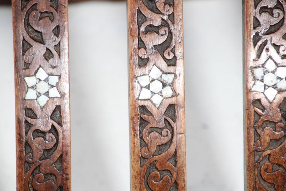 Moorish Moroccan 19th Century Folding Chair Inlaid