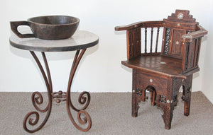 Hand-Carved African Ethiopian Wooden Bowl with Handle