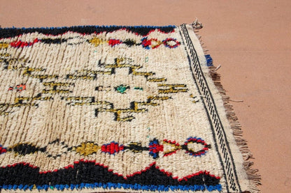Mid-Century Modern Azilal Tribal Rug, Hand-Woven Wool, Morocco, 1960s