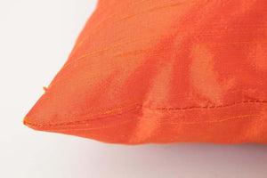 Decorative Burnt Orange Raw Silk Throw Pillow