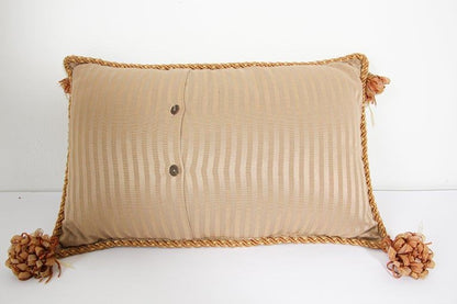 Moorish Style Decorative Throw Pillow by John Richard, Gold Silk, 1980