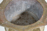 Vintage Brass Metal Embossed Footed Cachepot
