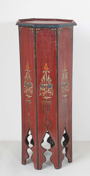 Moroccan Moorish Hand Painted Pedestal Table