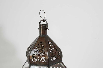 Handcrafted Large Moroccan Clear Glass Candle Lantern